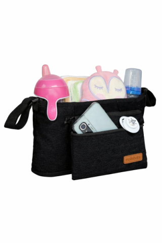 Accesorii carucioare - Organizator carucior bebe MollsBaby negru compartimentat multifunctional