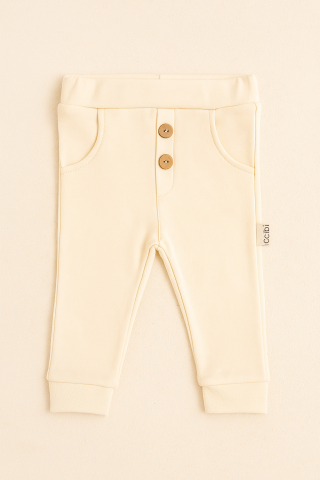 Pantaloni bebelusi din bumbac 100% Colbi Baby Wear CREM [1]