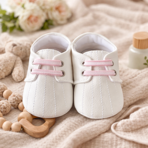 Pantofiori brodati fetite albi BEBLUX [3]