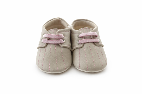 Pantofiori brodati fetite bej roz BEBLUX [3]