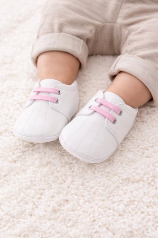 Pantofiori brodati fetite albi BEBLUX [3]