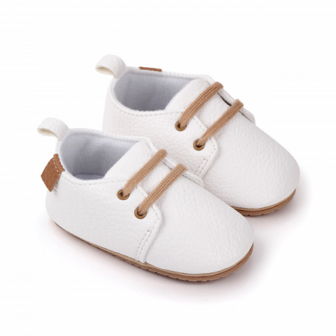 Pantofiori eleganti albi cu sireturi [4]