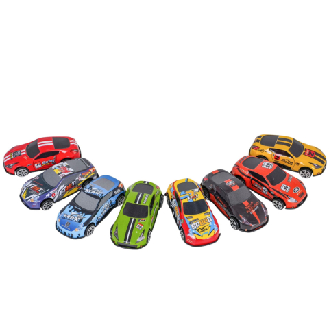 Parcare cu masini, pista 4 niveluri, 8 vehicule metalice, stickere [1]