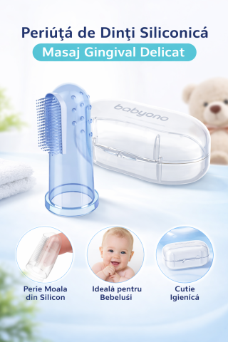 Periute de dinti - Periuta de Dinti Siliconica BabyOno - Masaj Gingival si Curatare Delicata