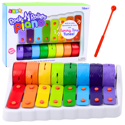 Jucarii Copii - Pian Rock N Roller instrument muzical copii cu cinele roti rotative colorat