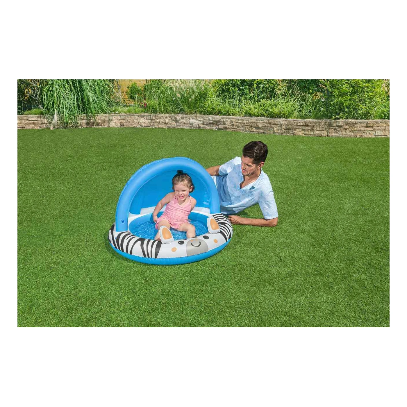 Piscină gonflabilă Zebra Safari cu acoperiș UV Bestway pentru copii mici [6]