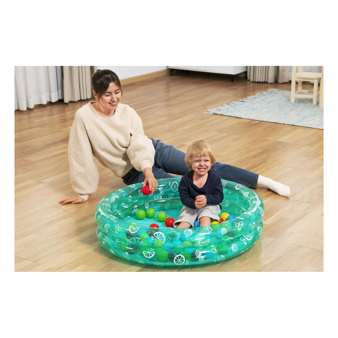 Piscină gonflabilă 2 în 1 Bestway cu bile colorate pentru copii mici [1]