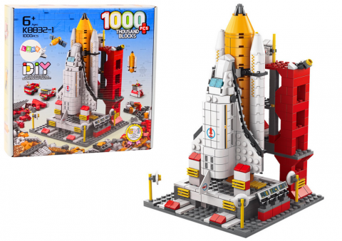 Jucarii Copii - Set constructie 6-in-1 Vehicule si Racheta Spatiala – 1000 piese