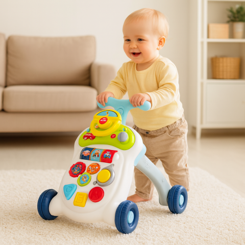 Jucarii bebelusi - antepremergator-interactiv-copii-volan-lumini-sunete-Bebelul