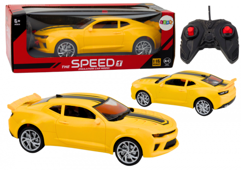 Masinute R/C - masinuta-rc-sport-galbena-1-16-lumini-roti-cauciuc-Bebelul