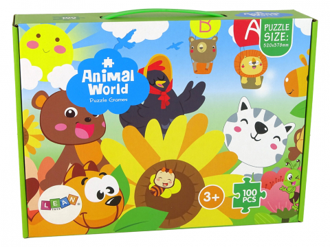 Jucarii Copii - puzzle-copii-animale-domestice-100-piese-colorate-Bebelul