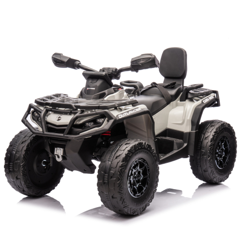Quad Can-Am Outlander 4x4 DK-CA005 electric pentru copii, 24V 7Ah, 4 motoare 200W, roti EVA, scaun piele, GRI, 3-8 ani [1]