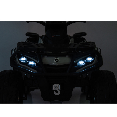 Quad Can-Am Outlander 4x4 DK-CA005 electric pentru copii, 24V 7Ah, 4 motoare 200W, roti EVA, scaun piele, GRI, 3-8 ani [14]