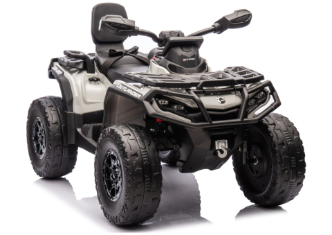 Vehicule electrice copii - Quad Can-Am Outlander 4x4 DK-CA005 electric pentru copii, 24V 7Ah, 4 motoare 200W, roti EVA, scaun piele, GRI, 3-8 ani
