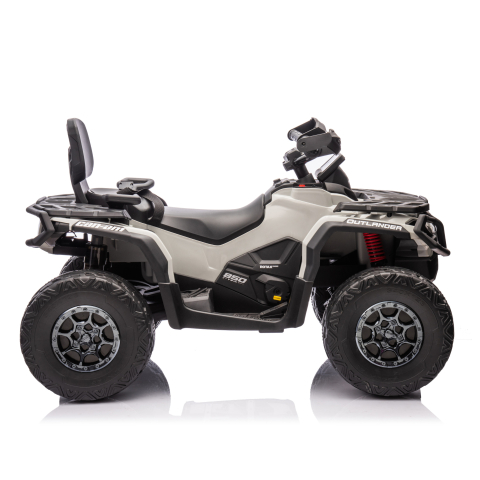 Quad Can-Am Outlander 4x4 DK-CA005 electric pentru copii, 24V 7Ah, 4 motoare 200W, roti EVA, scaun piele, GRI, 3-8 ani [4]