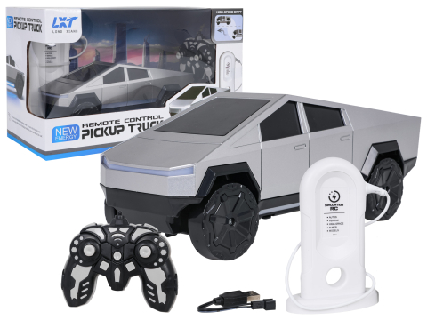 Masinute R/C - R/C Auto TRACK Silver cu Statie de Incarcare, Lumini si Sunete