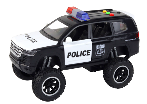 Raptor Police Off-Road Vehicle Black 1:14 cu Lumini LED, Sunete si Drive Pull-Back [3]