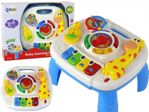 Jucarii Copii - masuta-interactiva-educativa-2in1-pian-ceas-bebelusi-Bebelul