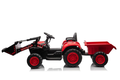 Tractor Electric cu Cupă BW-X002A Roșu, Telecomandă, Scaun Piele Eco [10]