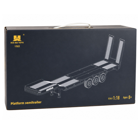Remorca cu platforma joasa pentru Scania 770S Huina Gri 1:18, 8 ani+ [4]