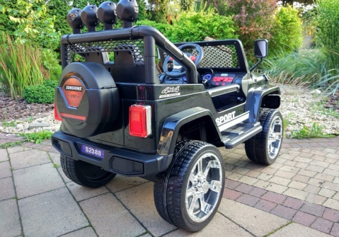 Mașinuță electrică Jeep S2388 Negru, Motoare 4x45W, 3-4km/h [11]
