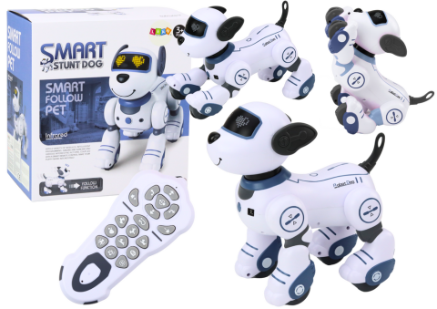 Jucarii cu telecomanda (RC) - Robot cu telecomanda Caine interactiv Robo-dog dansator, albastru, 3 ani+