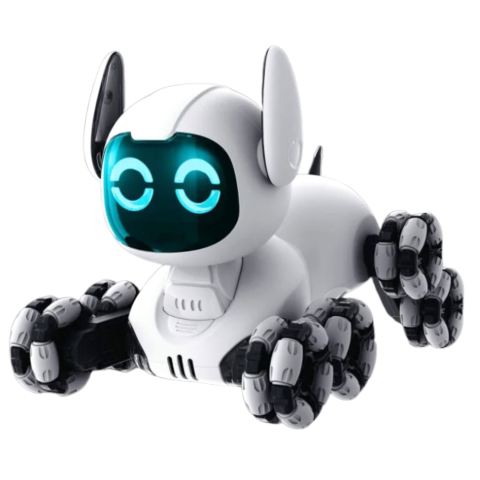 Robot cu telecomanda Caine TOOBY 4WD 360 grade Alb Negru, 8 ani+ [3]