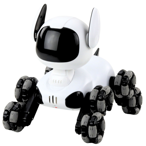 Robot cu telecomanda Caine TOOBY 4WD 360 grade Alb Negru, 8 ani+ [2]