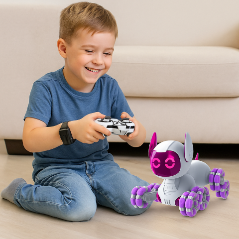 Robot cu telecomanda Caine TOOBY 4WD 360 Lumini Sunete, 8 ani+ [5]