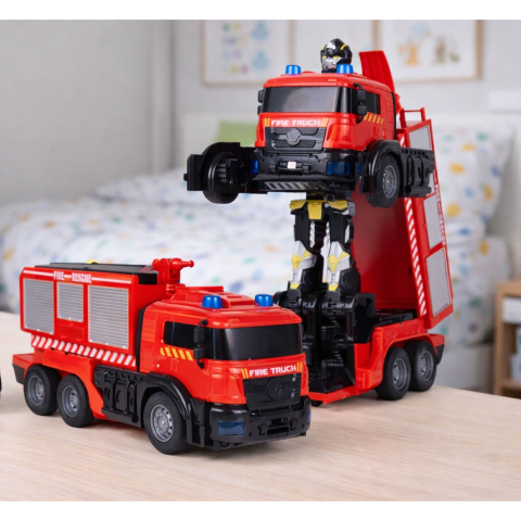 Robot cu telecomanda Masina de pompieri 2 in 1 cu apa si lumini, 6 ani+ [2]