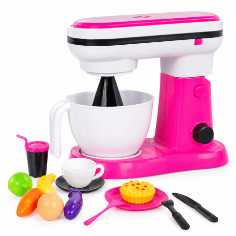 Electrocasnice si bucatarii - Robot de bucatarie My Little Home pentru copii, cu bol, mixer rotativ, fructe si accesorii, 3 ani+