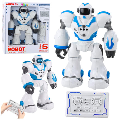 Roboti R/C - Robot interactiv telecomandat RC 16 functii lumini sunete albastru