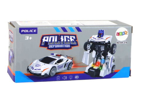 Robot si Masina Politie 2in1 cu Transformare, Lumini si Sunete [4]