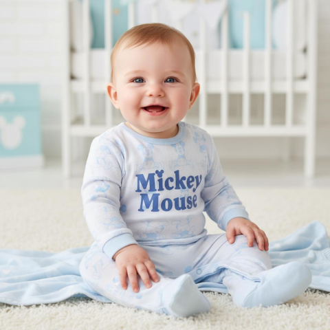 Imbracaminte - Salopeta Body Mickey Mouse din bumbac Albastru