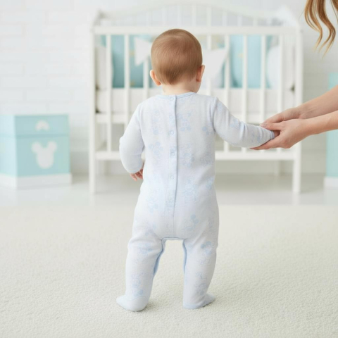 Salopeta Body Mickey Mouse din bumbac [4]