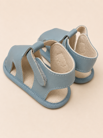 Sandalute bebe Funny Baby talpa moale albastre 0-12 luni [1]
