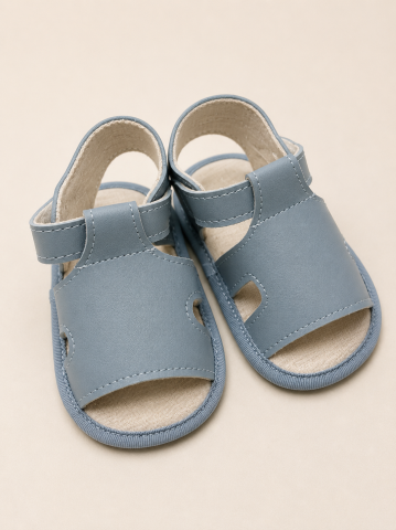 Sandale - Sandalute bebe Funny Baby talpa moale albastre 0-12 luni