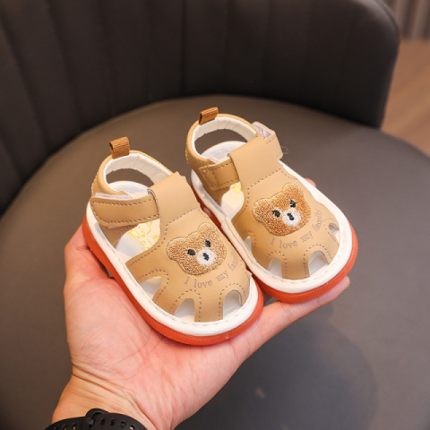 Imbracaminte, incaltaminte - Sandalute CREM cu piuitoare - Bear family