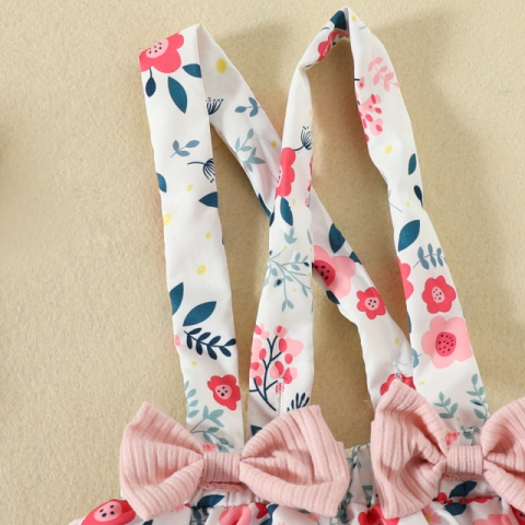 Sarafan cu body ROZ pudra - Little flowers [5]