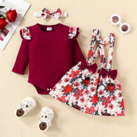 Rochite cu maneca lunga - Sarafan cu body VISINIU - Little flowers