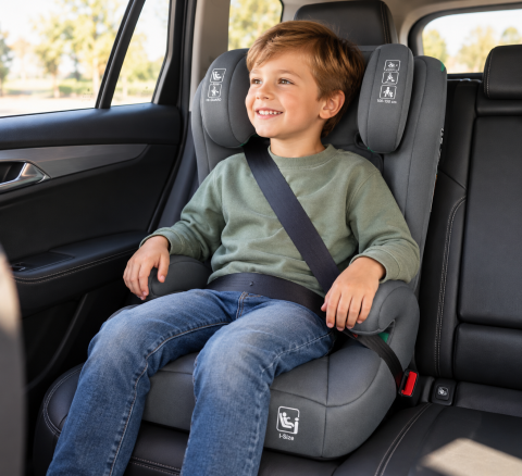 Scaun auto i-Size MDK OG303B, 100-150 cm, ISOFIX, tetiera reglabila, centura auto 3 puncte, R129/04, Gri [4]