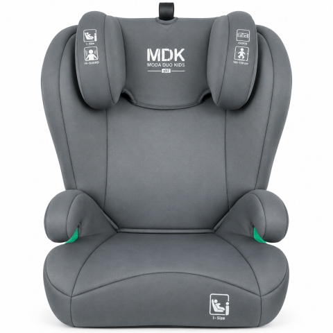 Inaltatoare auto - Scaun auto i-Size MDK OG303B, 100-150 cm, ISOFIX, tetiera reglabila, centura auto 3 puncte, R129/04, Gri