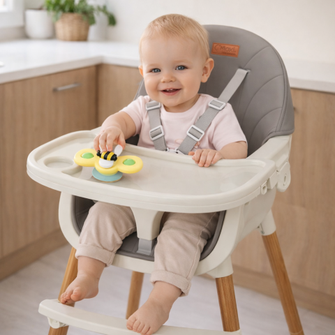 Scaune de masa - Scaun de masa copii Momi Reki, Piele ecologica, GRI