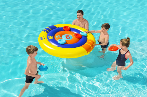 Piscine copii - Scut gonflabil cu frisbee 140 cm Bestway 52566 pentru joaca in piscina