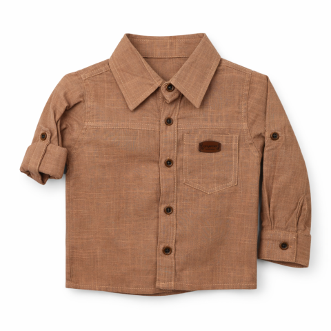 Set 2 piese camasa maro si pantaloni bej baieti Oryeda [2]