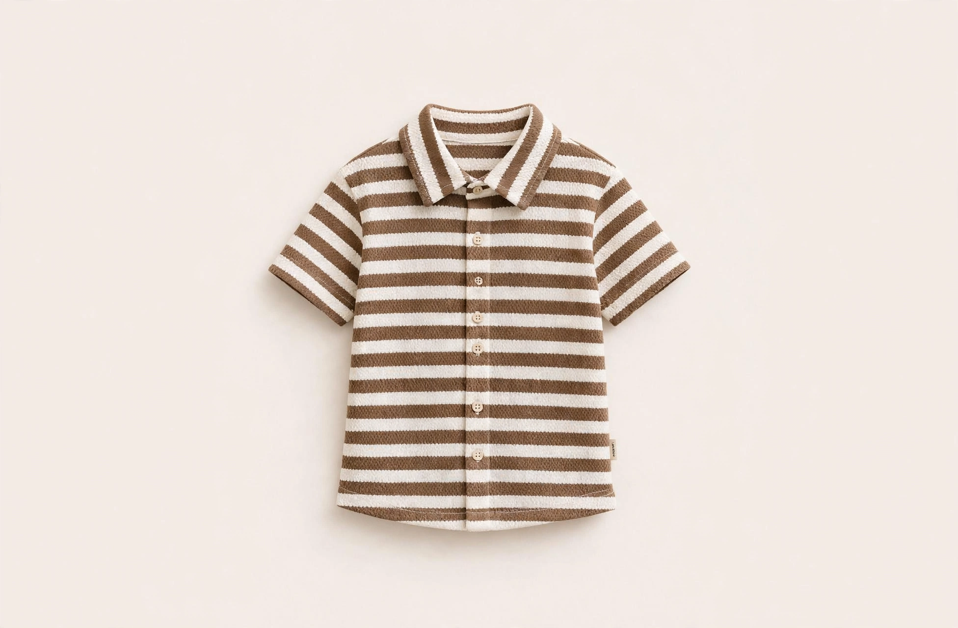 Set 3 piese baieti COMFORT BABY, camasa, maiou si bermude, 100% bumbac, Crem, 2-6 ani [3]