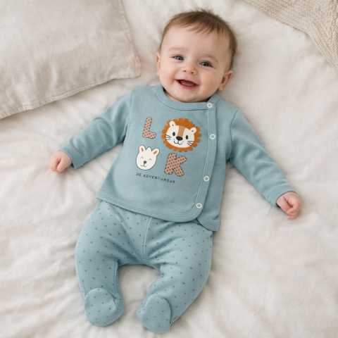 Set 3 piese nou nascuti 0-3 luni nana baby verde menta [2]