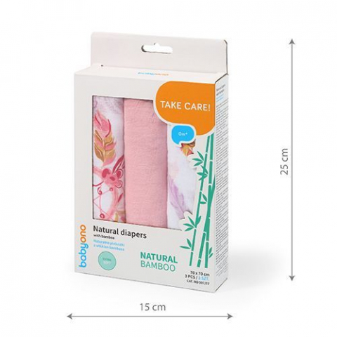 Set 3 scutece din bumbac si bambus Baby Ono [2]