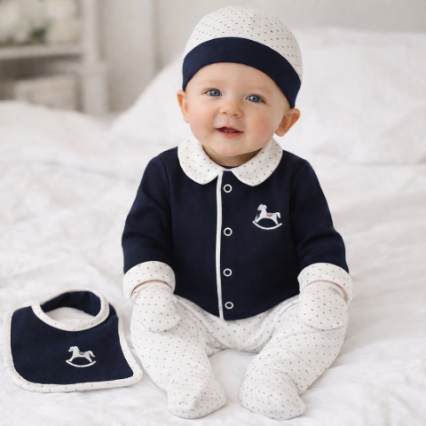 Seturi nou nascuti (0-3 luni) - Set 5 piese nou nascuti 0-3 luni murat baby albastru