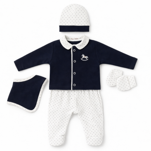 Set 5 piese nou nascuti 0-3 luni murat baby albastru [1]